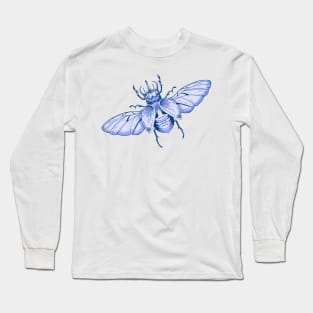 Roses and beetles retro pattern Long Sleeve T-Shirt